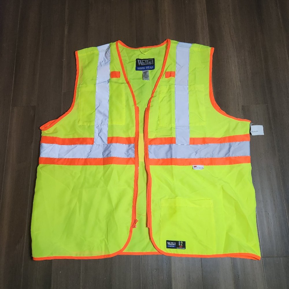 NEW Walls HI-VIS ANSI II Premium Safety vest, Men's 2XL